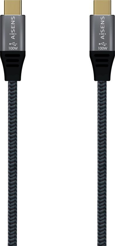 Câble USB 3.2 Gen2x2 en aluminium 20Gbps 8K@30Hz 5A 100W E-Mark, Type USB-C/M-USB-C/M, Gris, 1.0M