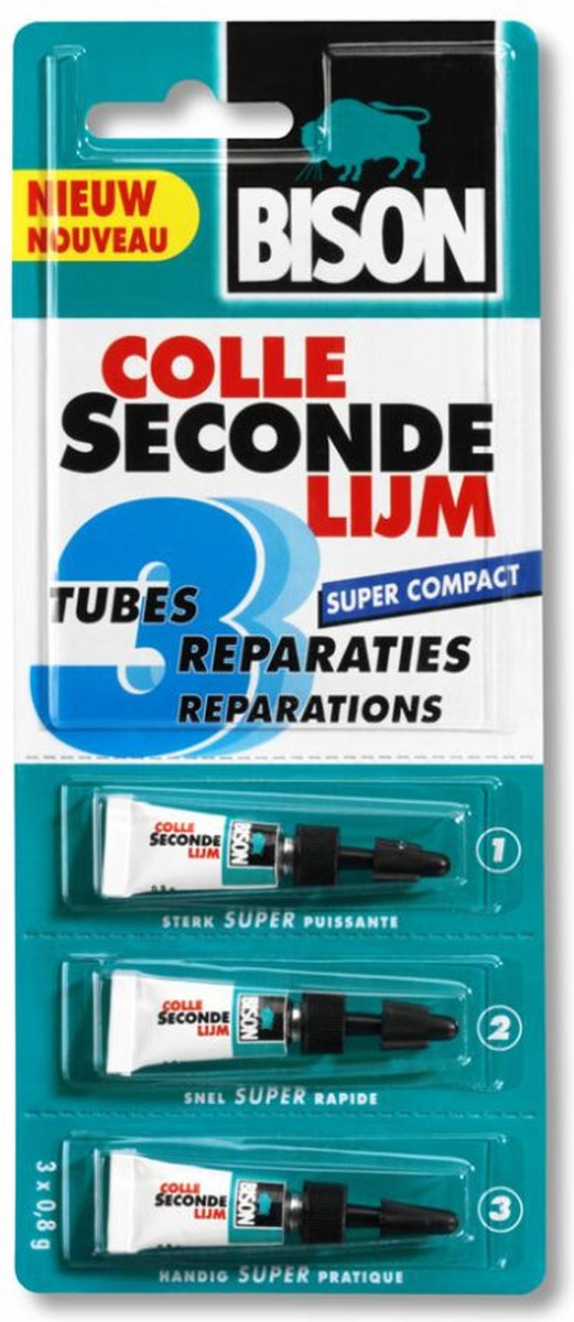 Bison Secondelijm Super Compact Tube - 12 x 3 x 1 gr - Voordeelverpakking