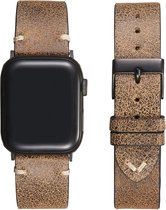 Fungus - Smartwatch bandje - Geschikt voor Apple Watch 42 / 44 / 45 / 49 mm - Series 1 2 3 4 5 6 7 8 9 SE Ultra iWatch - PU leer - V stiksel - Lichtgrijs
