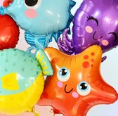 Ballonnenset - Onderwater Wereld - Oceaan - Zeedieren - 5 Stuks - Folieballonnen - Sealife - Decoratie - Verjaardag - Versiering - Themafeestje - Kinderpartijtje - Krab - Zeester - Zeepaardje - Ballonvis - Octopus - Kinderen - Verjaardag - Birthday
