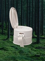 Camping Toilet XL 45cm Wit - 7 Liter Emmer - Kampeer Wc - Draagbare Toilet - Met Soft Close Wc Bril - Gratis Borstel