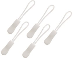 5 x Ritstrekker - Wit - Ritstouwtje - Ritshulp - Zipper Puller - Ritssluiting vervangen - Rits reparatie