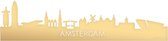 Skyline Amsterdam Goud Metallic - 120 cm - Woondecoratie - Wanddecoratie - Meer steden beschikbaar - Woonkamer idee - City Art - Steden kunst - Cadeau voor hem - Cadeau voor haar - Jubileum - Trouwerij - WoodWideCities