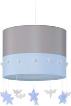 Relaxdays hanglamp kinderkamer - kinderlamp - wolken en sterren - pendellamp - E27 - light Blue