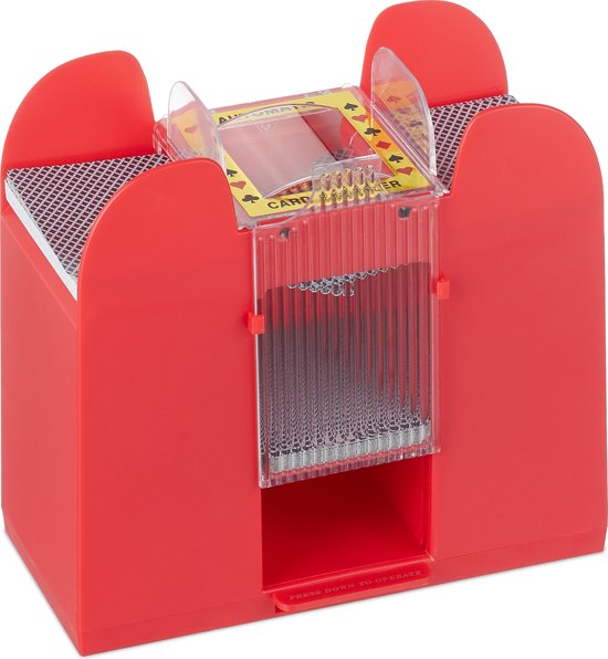 Afbeelding van het spel Relaxdays kaartenschudmachine elektrisch - kaartenschudder 6 kaartspellen - schudmachine