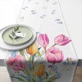 Ambiente Chemin de table Bouquet de tulipes 40x150cm 100% Katoen
