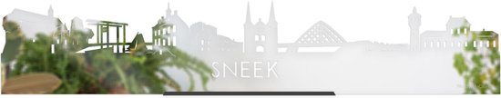 Standing Skyline Sneek Spiegel - 60 cm - Woondecoratie design - Decoratie om neer te zetten en om op te hangen - Meer steden beschikbaar - Cadeau voor hem - Cadeau voor haar - Jubileum - Verjaardag - Housewarming - Interieur - WoodWideCities
