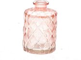 Vaas Vivance glas met reliëf Ø7xh10,5cm roze
