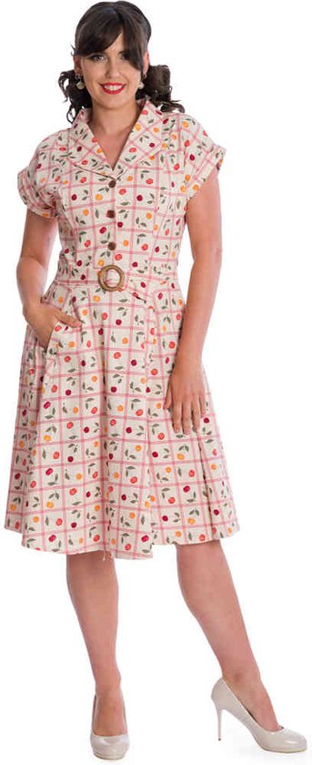 Banned Robe évasée -3XL- COUNTRY CHERRY Wit