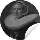 Tuincirkel Portret van Marie Larp - Frans Hals - 60x60 cm - Ronde Tuinposter - Buiten