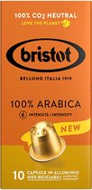 Bristot Capsules Nespresso 100% Arabica Aluminium - 100 pièces