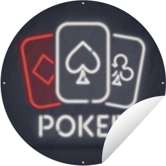 Tuincirkel Een illustratie van een symbool van poker - 60x60 cm - Ronde Tuinposter - Buiten