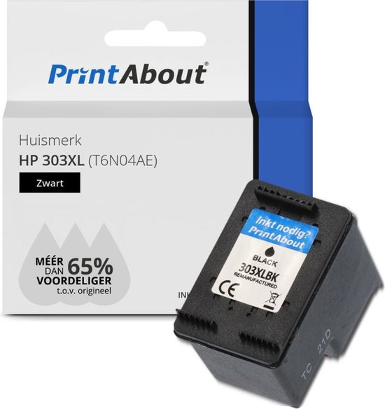 PrintAbout huismerk Inktcartridge 303XL (T6N04AE) Zwart Hoge capaciteit  geschikt voor HP | bol.com