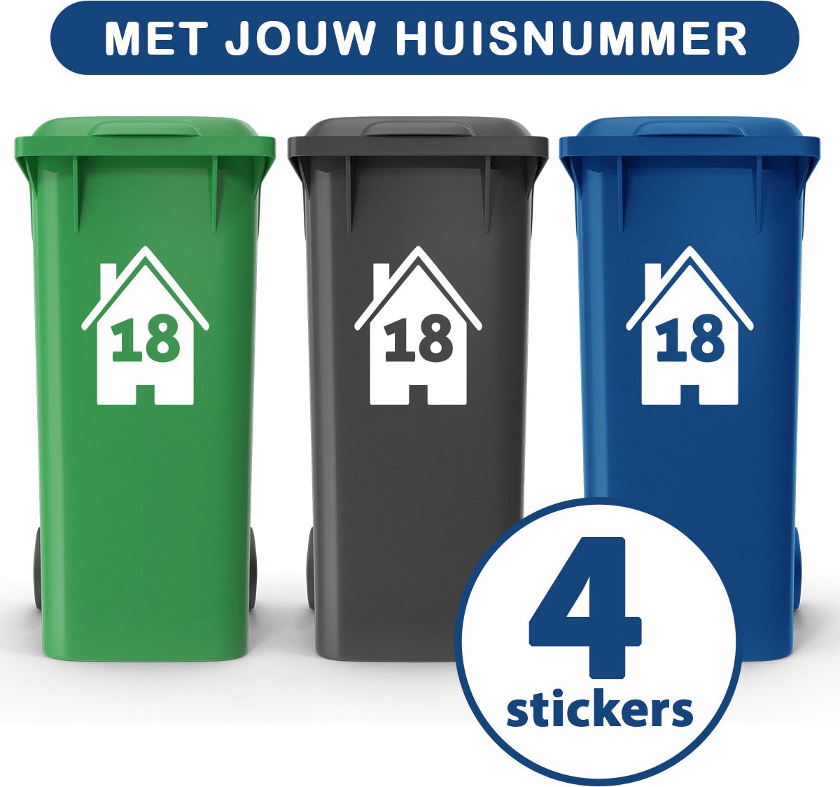Container Stickers Voordeelset 4 stuks 15x20 cm Container / Kliko