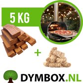 5kg Pizzahout Eik 3x11cm passend multi-fuel model pizzaovens | pizza hout Eik incl. aanmaakwokkels | Dymbox | o.a. geschikt voor Ooni Karu pizza oven