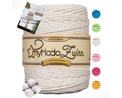 Premium Macrame Yarn, 3 mm, Natural myHodo - Made from Oeko-Tex Certified Cotton, Plastic-free Packaging - ShopVlot