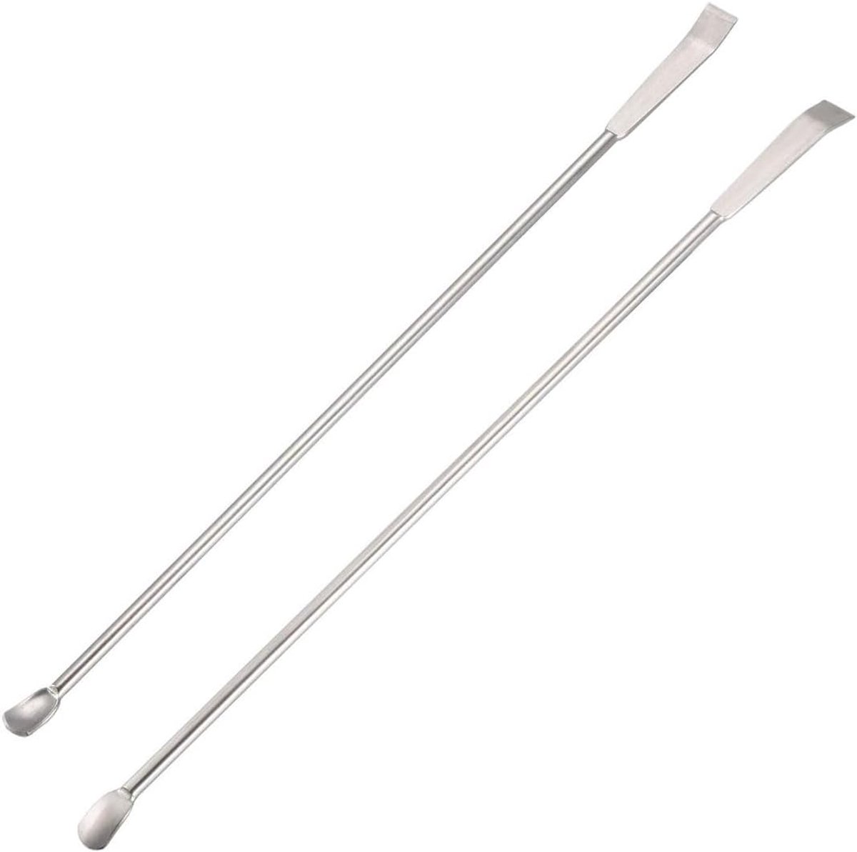 Laboratory Spatula Stainless Steel Spoon, Mini Micro Spoon, Laboratory Spoon, Silver 22cm Micro Medicine Spoon (2 PCS) - ShopVlot