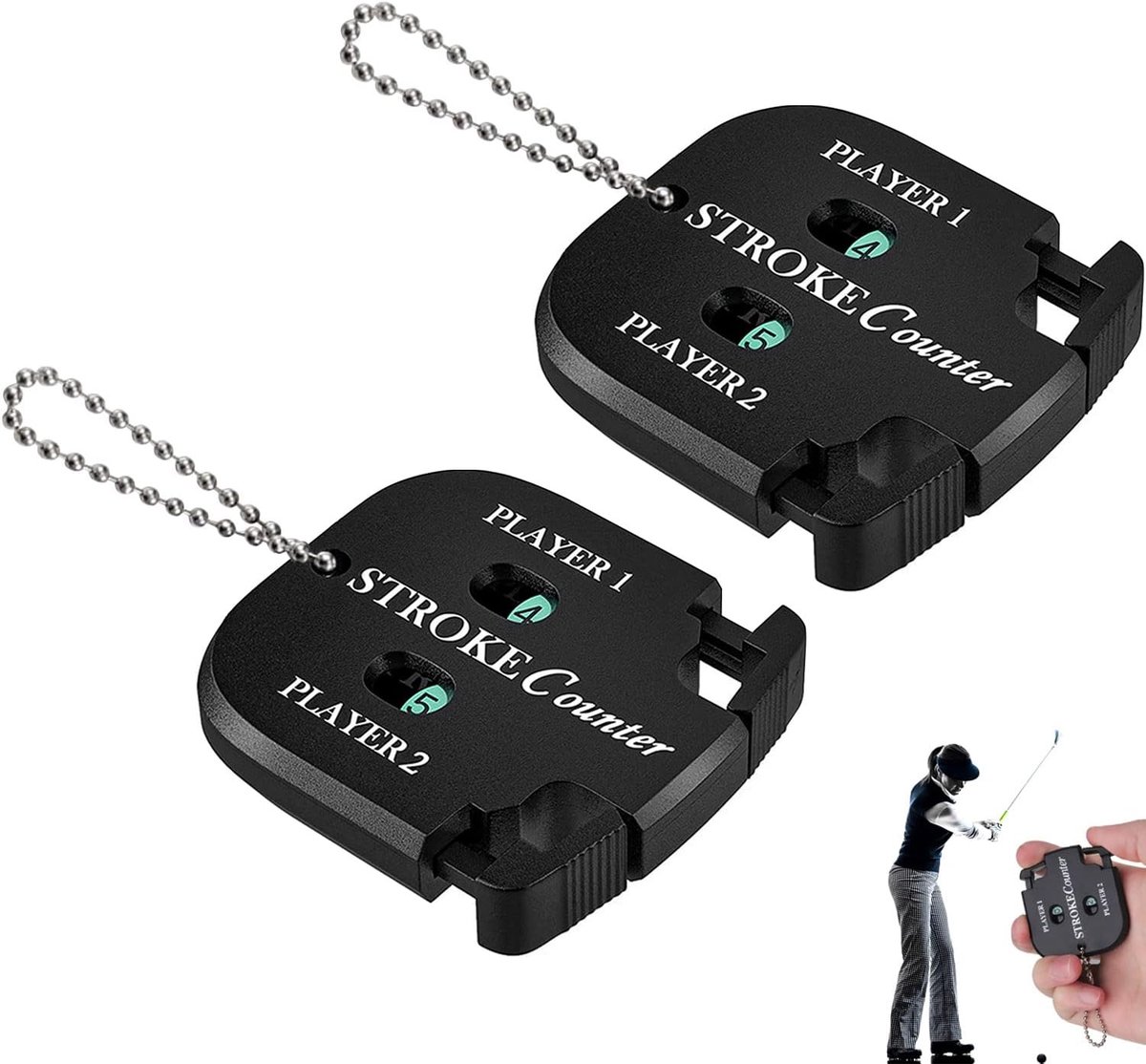 2pcs Golf Result Counter, Golf Scorer Counter, Player Stroke Counter Golf Stroke Counter Golf Result Indicator Mini - ShopVlot