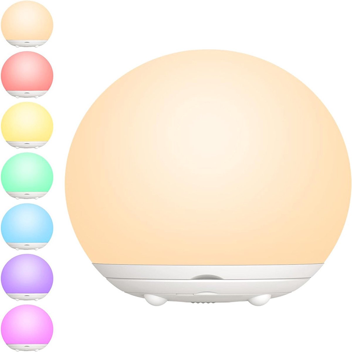 KZQ Oplaadbaar dimbaar nachtlampje voor baby en kinderen - Warm wit - Draadloos met timer en geheugenfunctie - BPA-vrij siliconen touchlamp - Geschikt voor borstvoeding en slapen - Wit