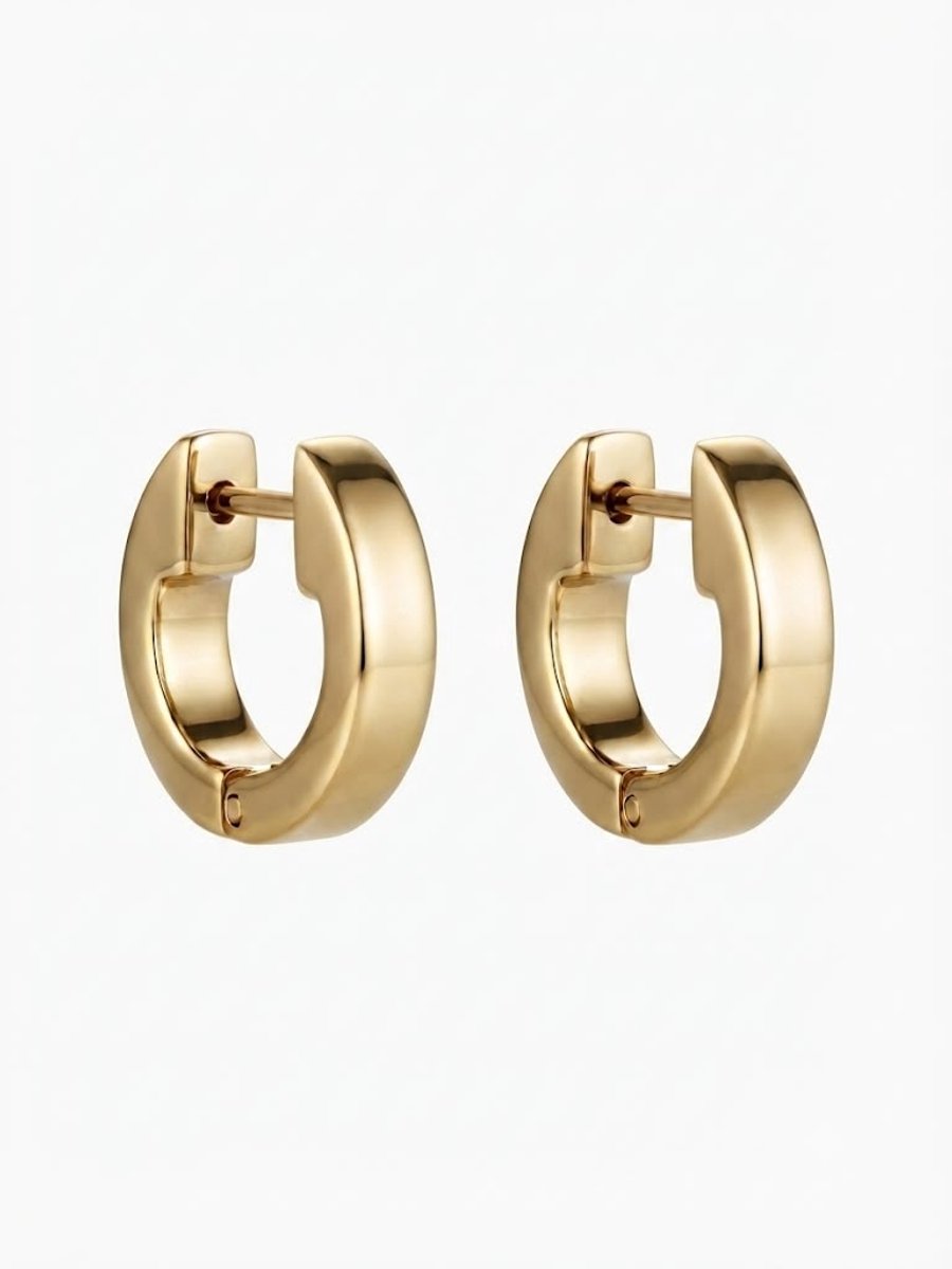 Oorringen Dames – Goudkleurige Oorbellen Dames – Kleine Oorringen met Click Sluiting – 316L Chirurgisch Staal – 12 mm