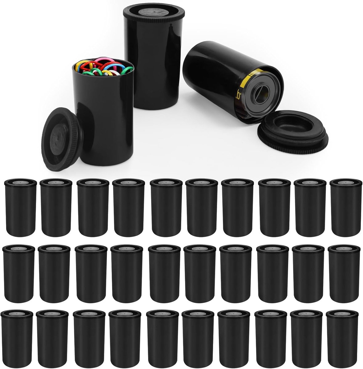30 Pcs Film Boxes with Lid, Light-Safe Film Box, Black Film Roll Box for Film Roll Storage Small Parts Fade Resistant - ShopVlot