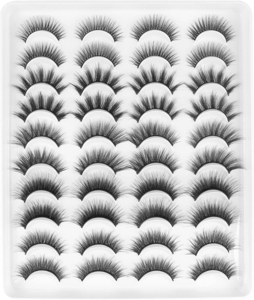 Glowing Win Natural 3D False Eyelashes 20 Pairs Reusable Handmade Fake Eyelashes 5 Styles False Eyelashes Volume Thin - ShopVlot