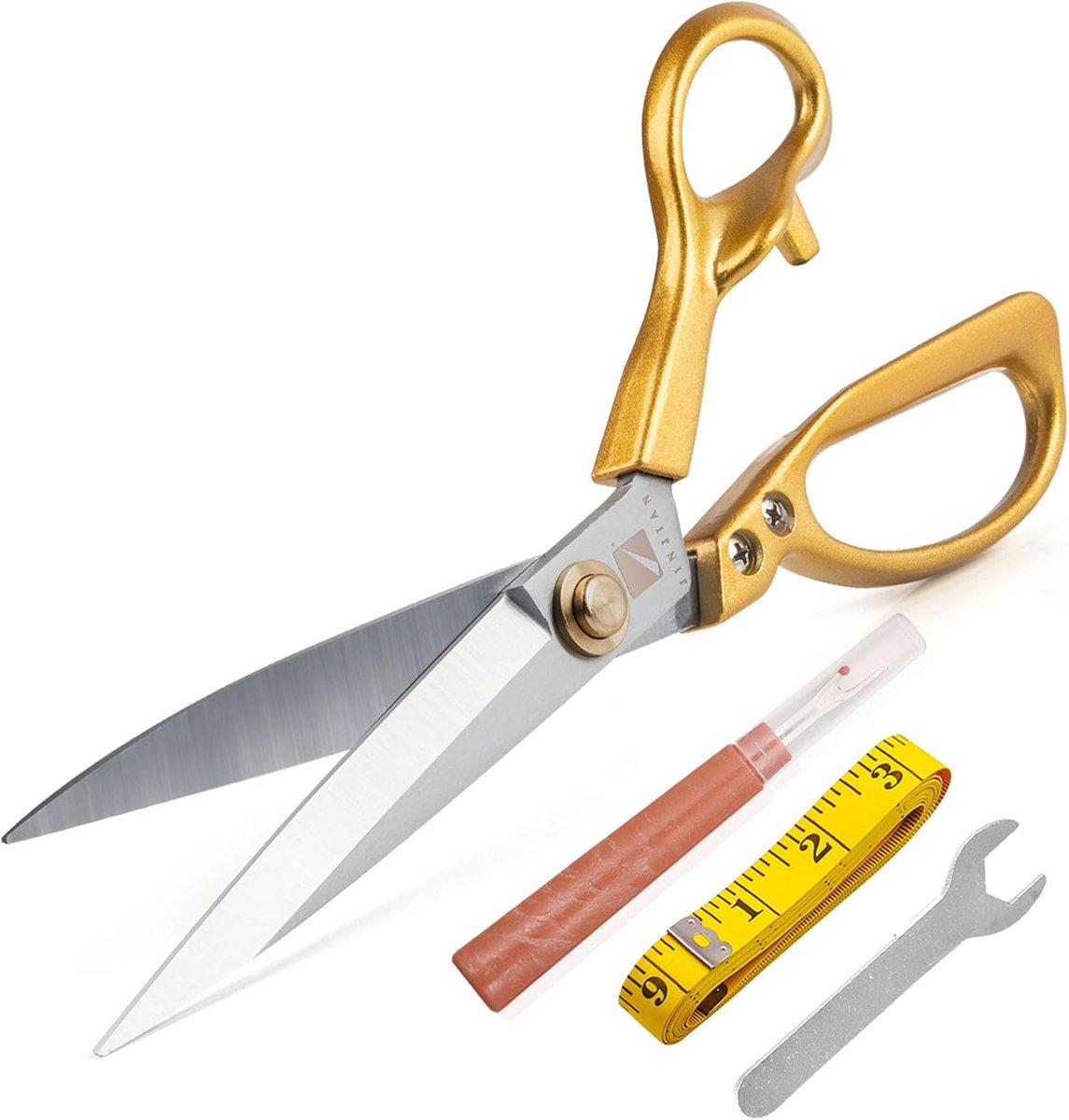 10 Inch Gold Fabric Scissors - Japanese Style, Carbon Steel, Right Hand, 4 Pieces - ShopVlot