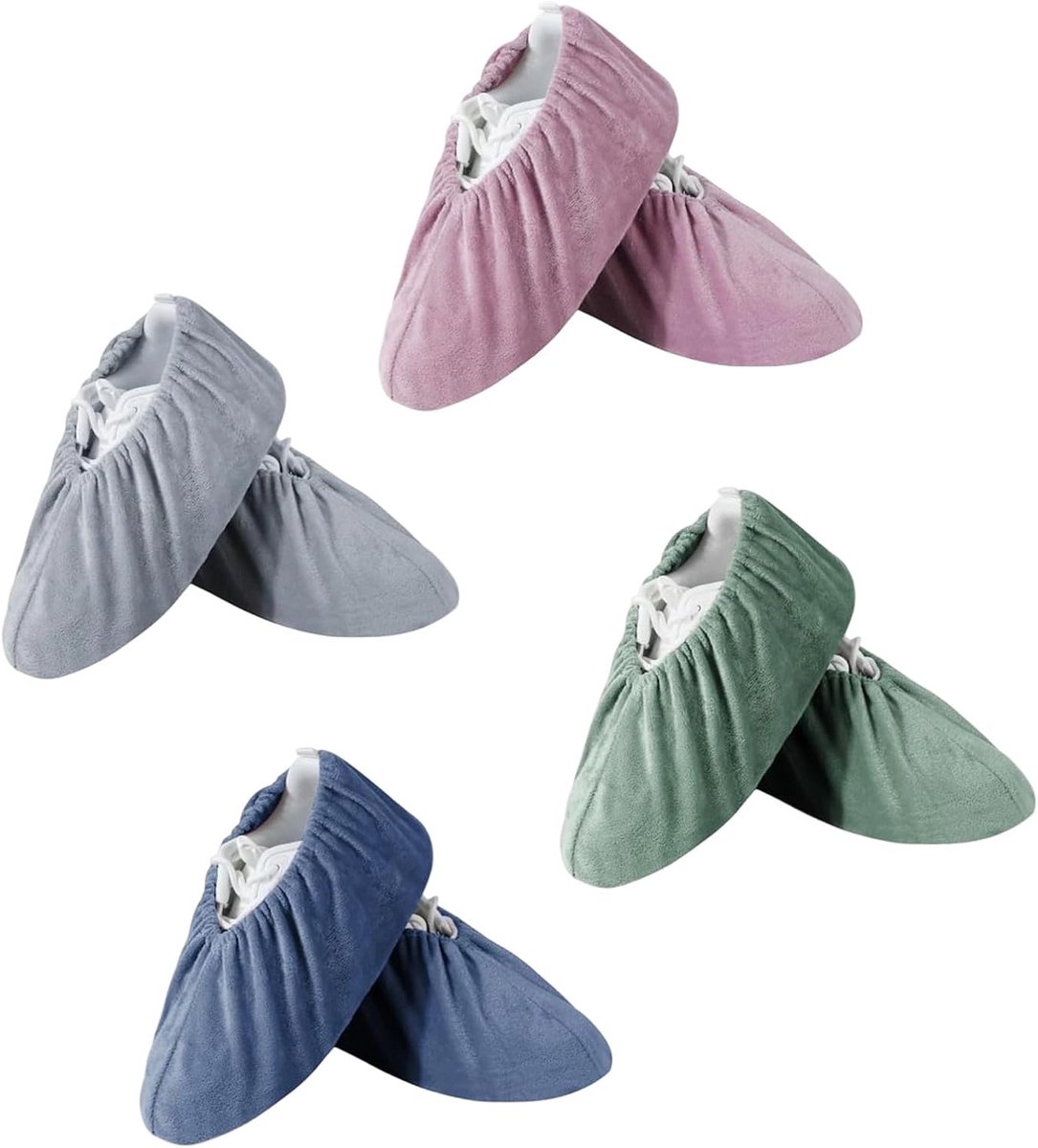 4 Pairs of Shoe Covers, Reusable, Non-Slip Sole, Shoe Covers for Homes, Libraries, Dustproof Workshops, Shoe Cover - ShopVlot