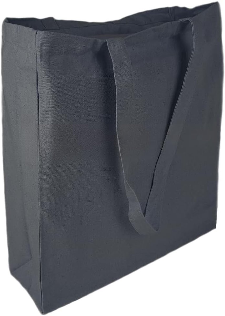 Cottonbagjoe: Canvas Tote Bag, Very Strong and Durable, Not Printed, Side and Bottom Pleat and Two Long Carrying - ShopVlot