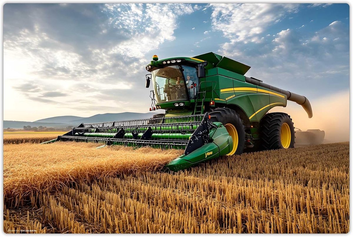 Washable Desk Mat, Children's Combine Harvester, 60 x 40 cm, Made in Germany - ShopVlot