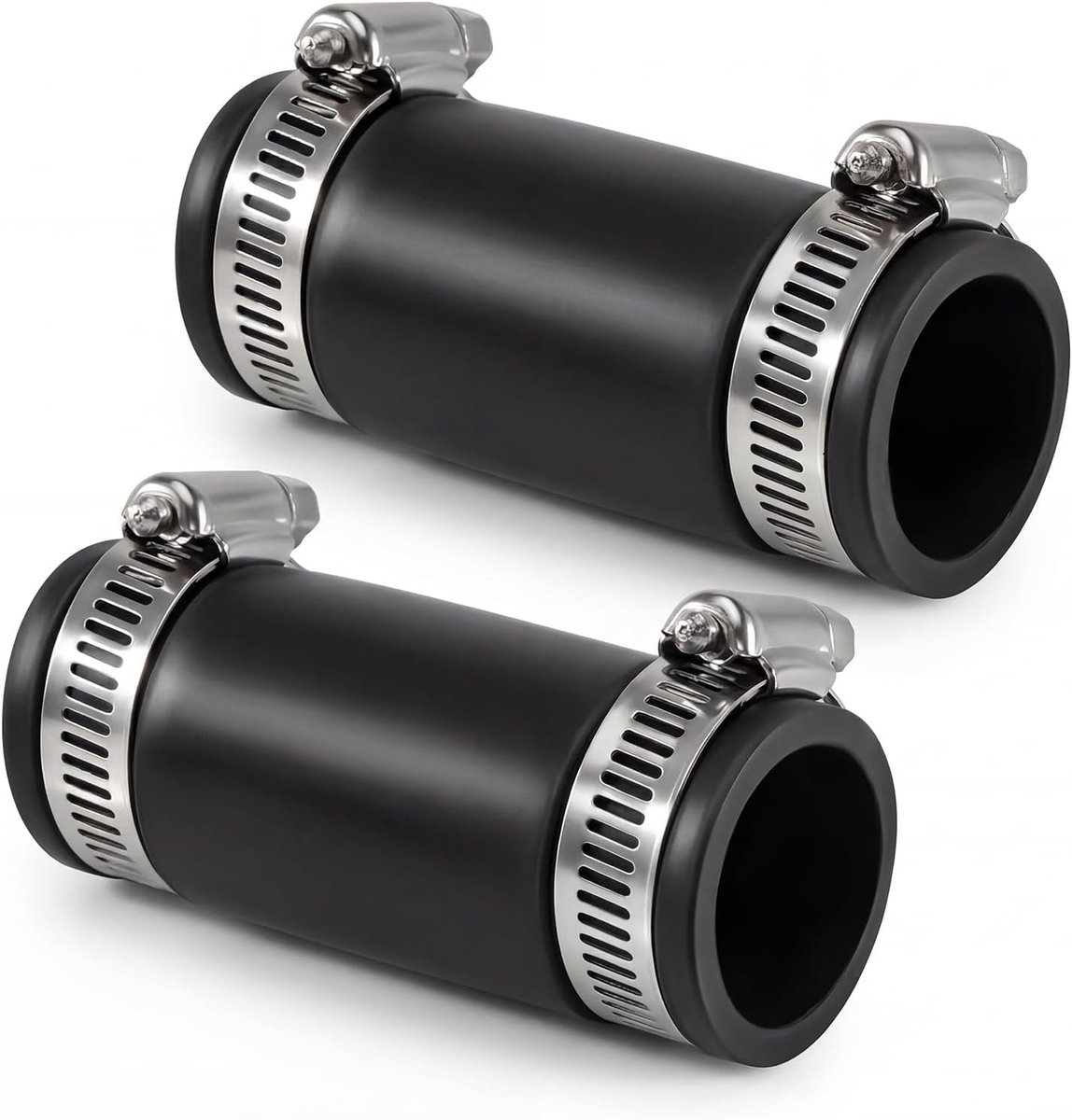 2pcs 32mm Flexible Rubber Cuff, Elastomer Flex Fittings, Cuff Connector with 4 Stainless Steel Cuffs, Tube Connector - ShopVlot