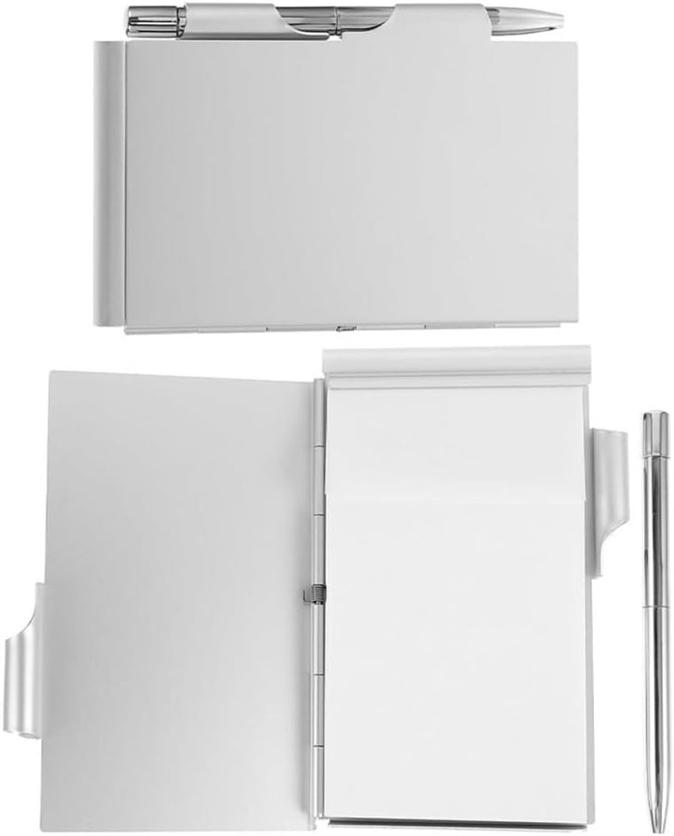 Aluminium notitieboekje Mini notitieboekje Metaal draagbaar aluminium notitieboekje Zakelijk notitieboekje - ShopVlot