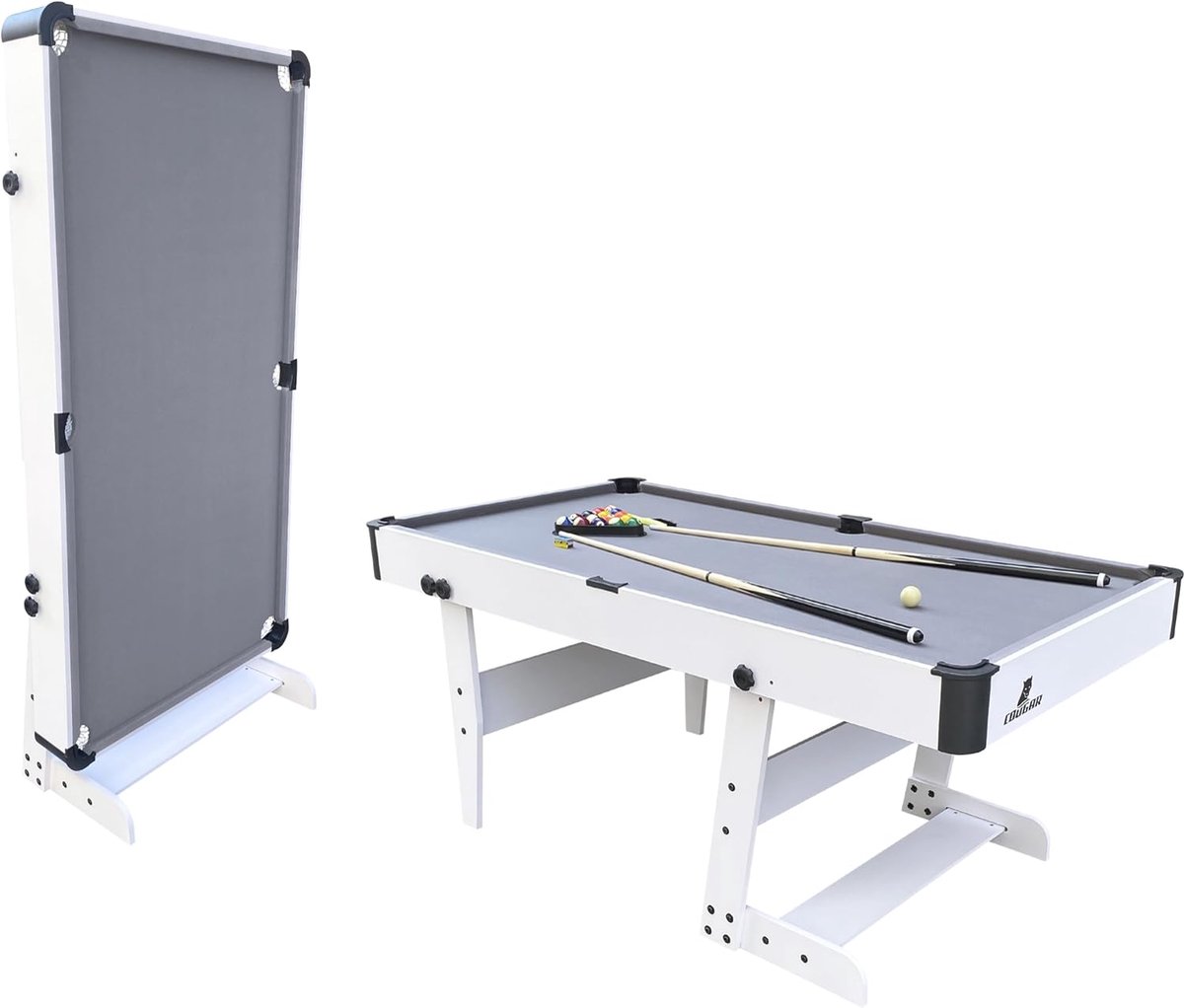 Cougar Hustle XL Pool Table 6ft Collapsible in Various Colours - Folding Billiard Table incl. Accessories - ShopVlot