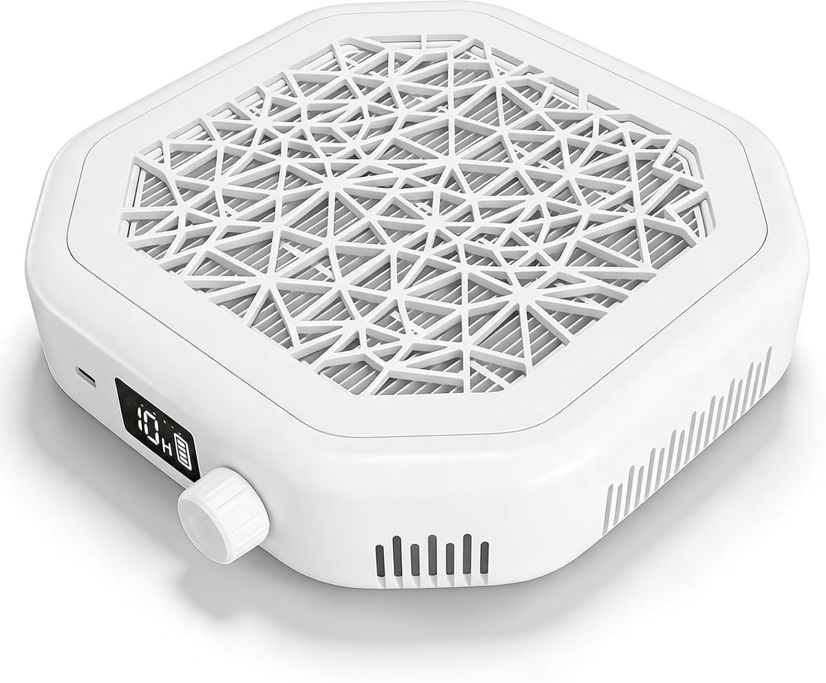MRLI Nagelstofafscheider met instelbare snelheid, 4200 tpm, sterke zuigkracht, digitaal display, herbruikbare filter - ShopVlot