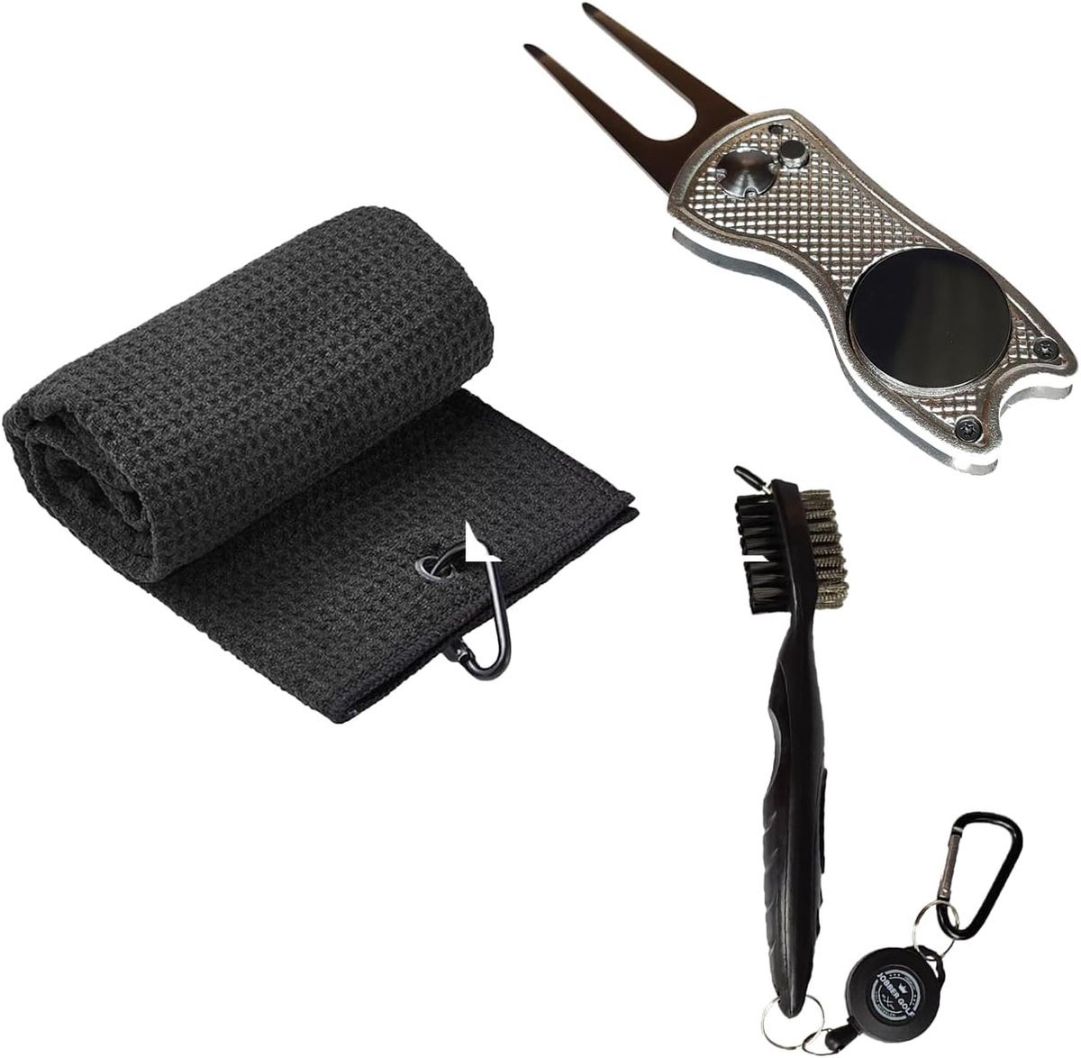 Golf towel + Pitchfork + Golf Brush - SET - Jobber Golf - Golf Accessories - ShopVlot