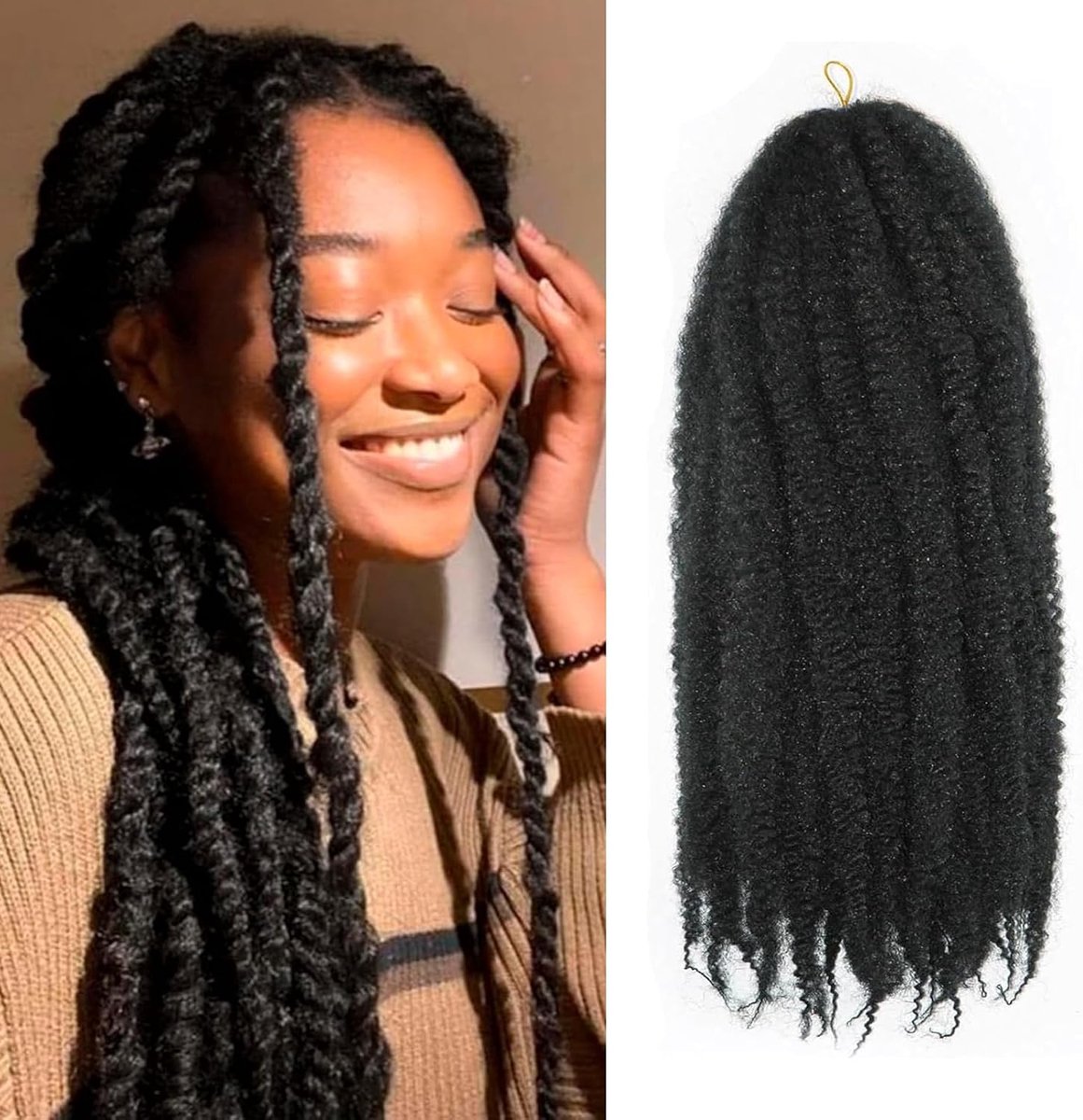 Marley Twist Braids Afro Kinky Curly Cuban Twist Hair Marley Twists Crochet Braids Synthetic Senegalese Twists Crochet - ShopVlot