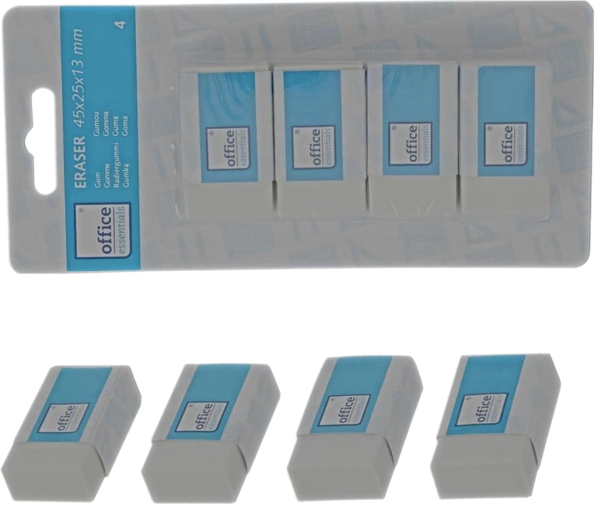 Eraser 45x25x13mm 4 pieces - ShopVlot