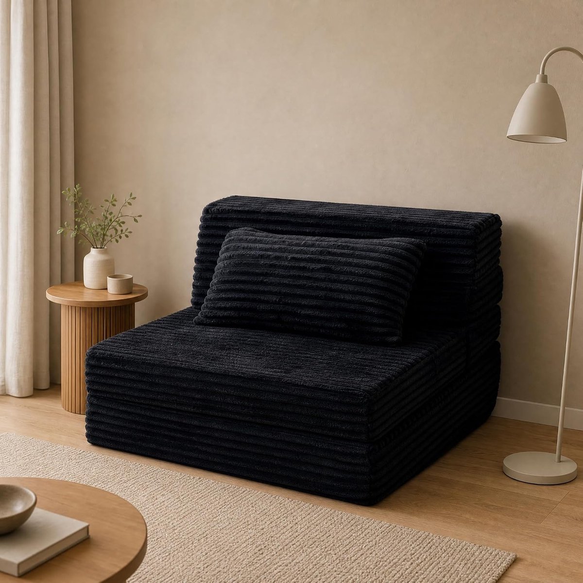 ANONER Opvouwbare slaapbank met kussens en matras met rugleuning, draagbaar bed voor woonkamer, slaapkamer en gasten - ShopVlot