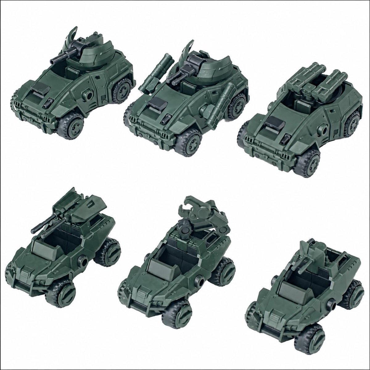 TOYVERSE Sheik Mainland Bobcat Stekelvarken Auto Team Groen - 1/60 schaal snap fit kit 6 in 1 set team display - ShopVlot