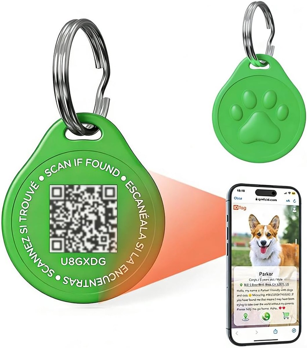QR-code huisdierpenning - groen - gepersonaliseerde informatie - voorkomt verlies - ShopVlot