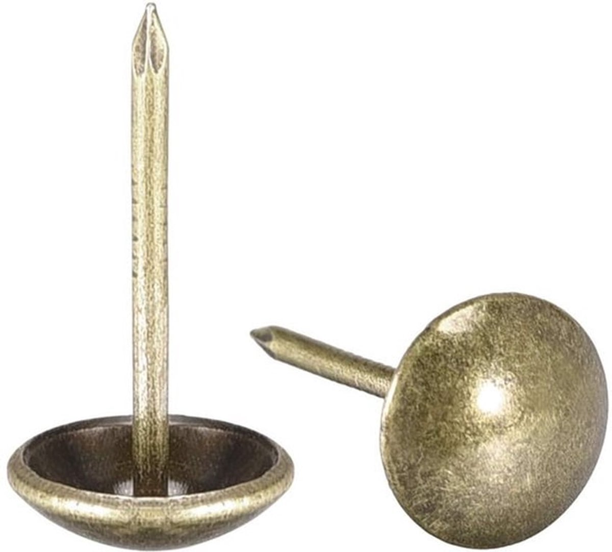 Meubelnagels, antieke markers, ronde duimduimspelden 11 mm, diameter 20 mm, hoogte bronskleurig