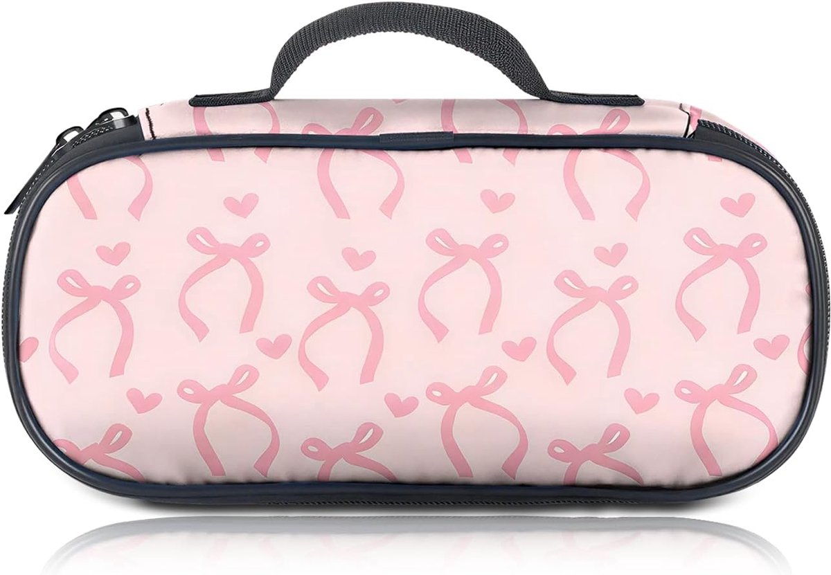Etui voor meisjes - roze - met strikthema - stijlvolle studieetui - ShopVlot
