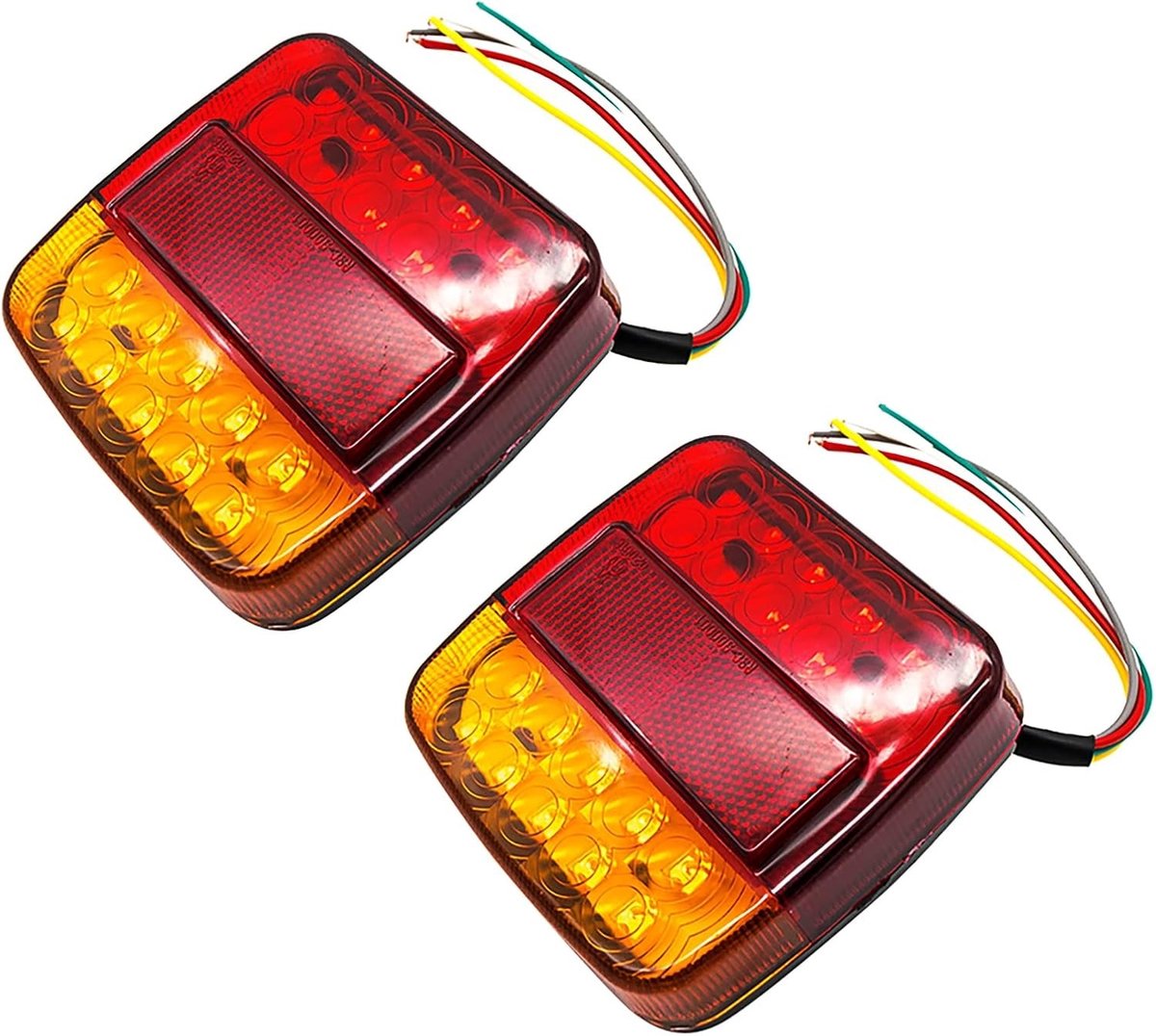 V led-achterlicht - Rood - 105 x 108 x 30 mm - Duurzaam en Waterdicht - Voor Caravan en Trailer