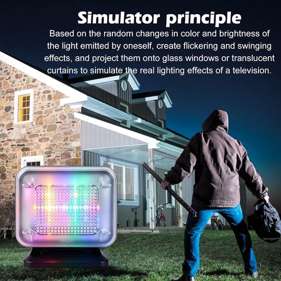 Tv-simulator 24 leds - anti-inbraak - 4 lichtsimulatiemodi - verhoogt veiligheid thuis - ShopVlot — afbeelding 4