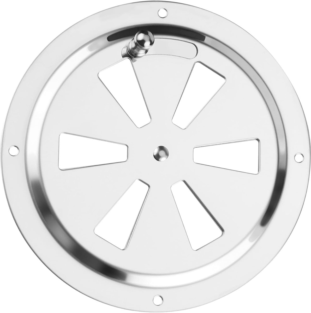 Ventilatie grille 125 mm rond - RVS - afsluitbaar - ideaal voor boot of woning - ShopVlot