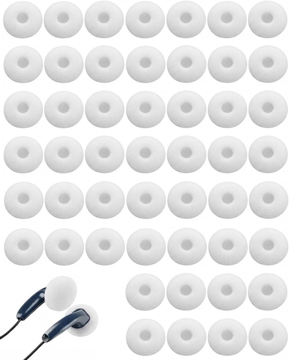 Oorkoppers Pads 50 stuks - Universele Vervangset - Zachte Oorpolsters - Geluidsisolatie voor In-Ear Koptelefoons - ShopVlot