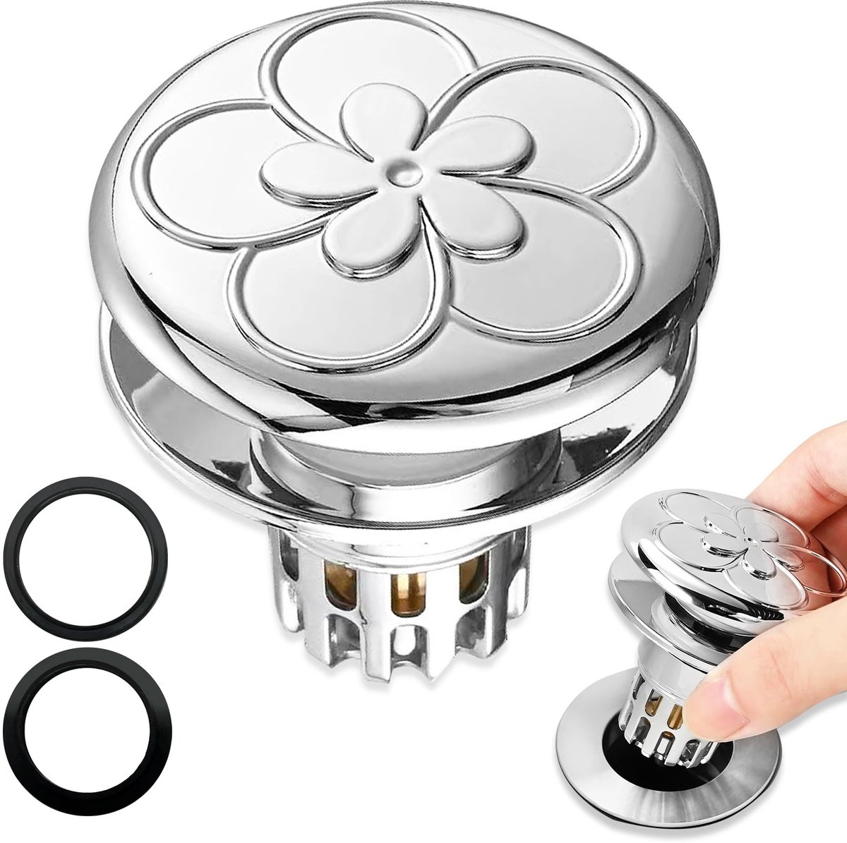 Solidchoice - Universele Pop-Up Afvoerplug voor Wastafels, 34-40mm