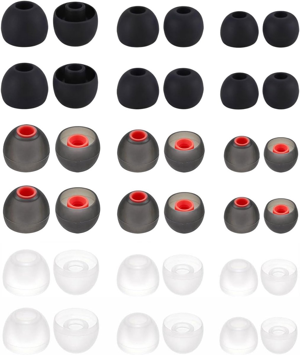Oorstoppers 36 Stuks - Universeel Compatibel - 3 Maten S M L - 3 Kleuren Zwart Transparant Rood - ShopVlot