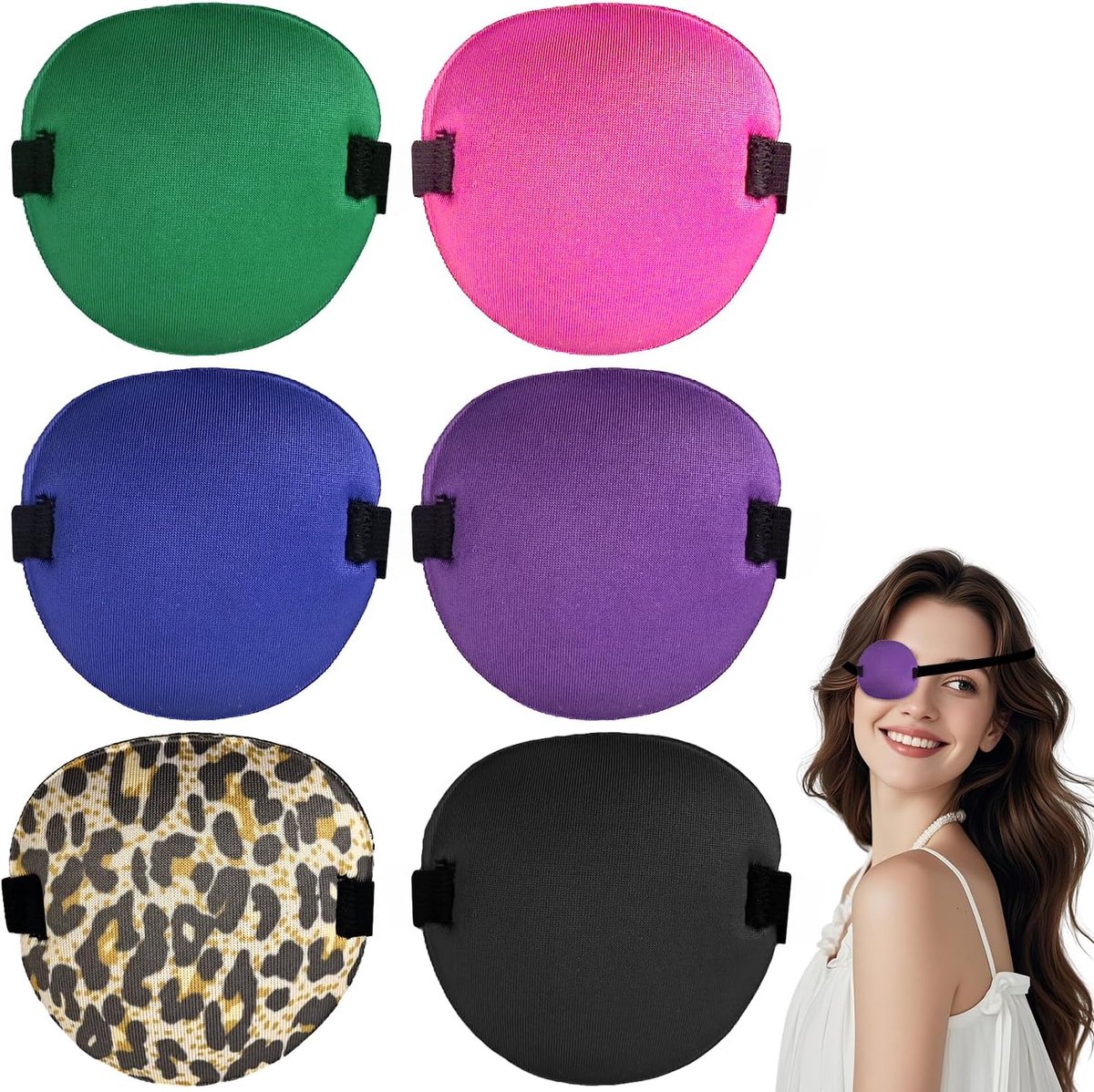 Ooglapjes 3D - Verstelbare ooglapjes voor volwassenen en tieners - 6 kleuren - Comfortabel voor amblyopie - ShopVlot
