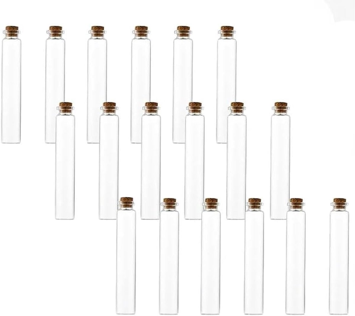 Glazen fles set van 20 stuks - hersluitbare dop - lichtgewicht en compact - ideaal voor laboratoriumgebruik - ShopVlot